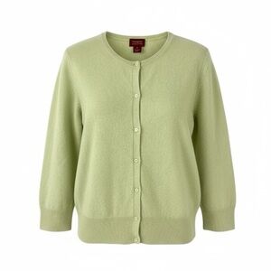 Halogen Cashmere Cardigan in Lime sz Small